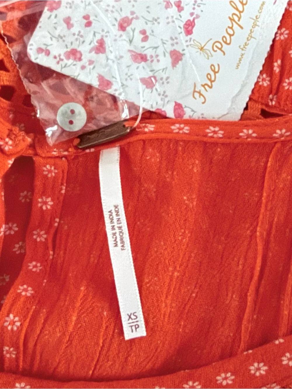 FREE PEOPLE || Retro Kitty Tangerine Orange Mini Dress. Sz. XS